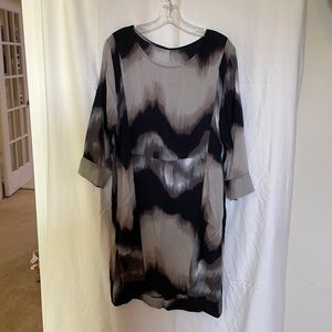 Multicolored tie-dyed appearance dress